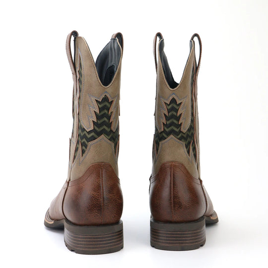 Herre Boots Vintage Cowboy Stil Lær Textil 1