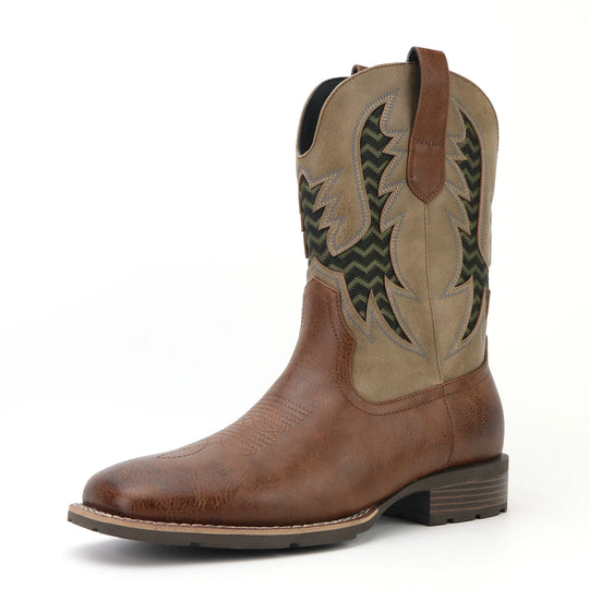 Herre Boots Vintage Cowboy Stil Lær Textil 4