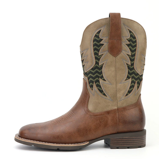 Herre Boots Vintage Cowboy Stil Lær Textil 5