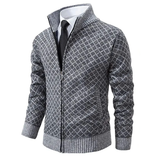 Herre Cardigan Jakke Jacquard Myk Komfort 0