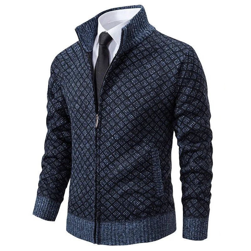 Herre Cardigan Jakke Jacquard Myk Komfort 1