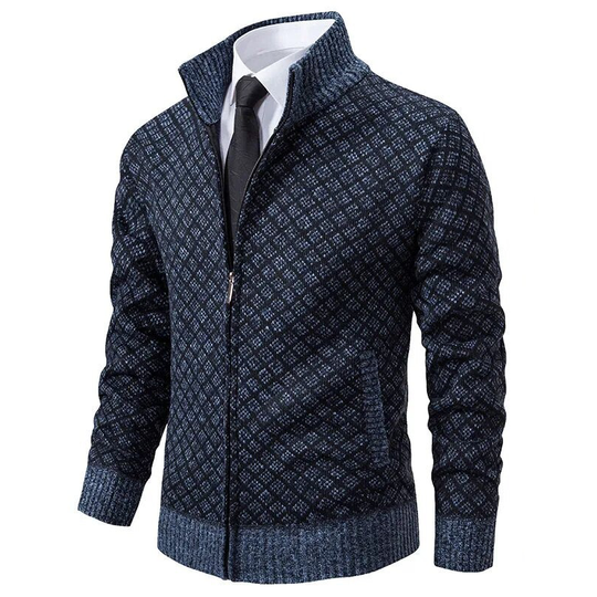 Herre Cardigan Jakke Jacquard Myk Komfort 1