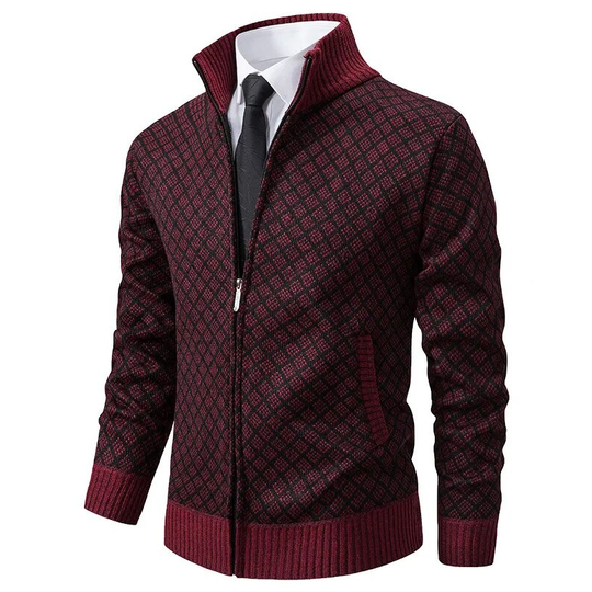 Herre Cardigan Jakke Jacquard Myk Komfort 2