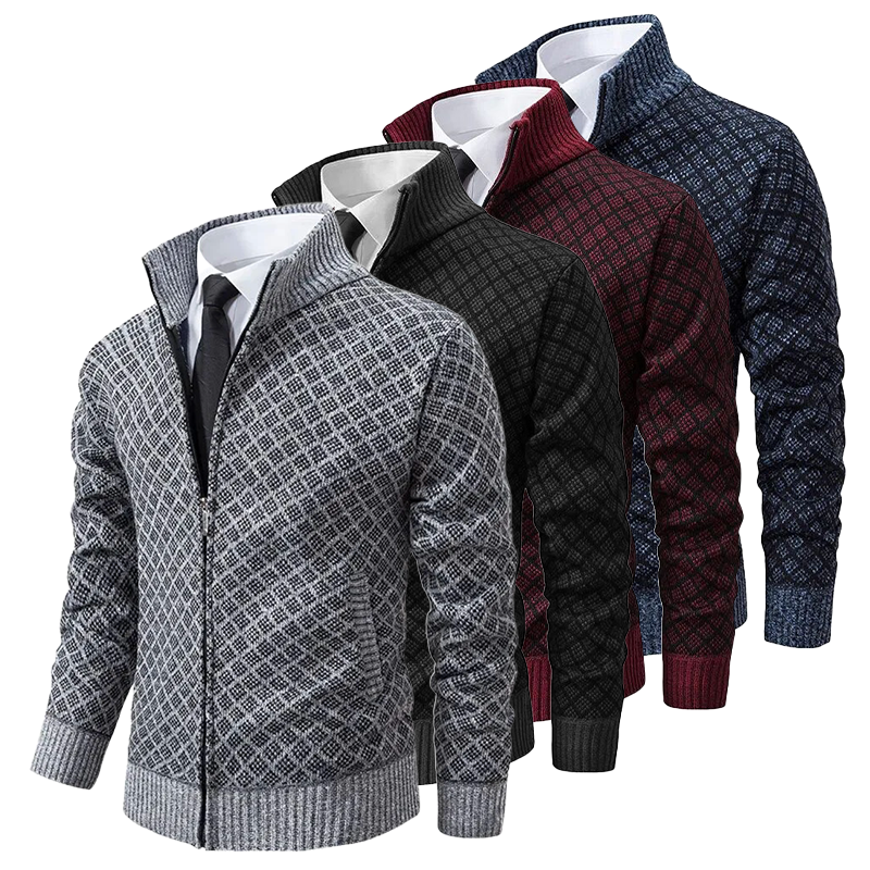 Herre Cardigan Jakke Jacquard Myk Komfort 4