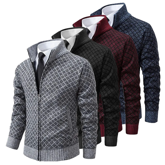 Herre Cardigan Jakke Jacquard Myk Komfort 4