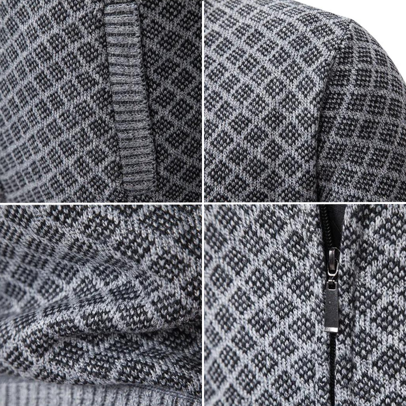 Herre Cardigan Jakke Jacquard Myk Komfort 5
