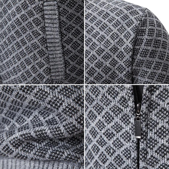 Herre Cardigan Jakke Jacquard Myk Komfort 5