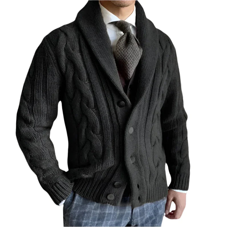 Herre Cardigan Jakke Strikket Merinoull Allsidig Stil 0