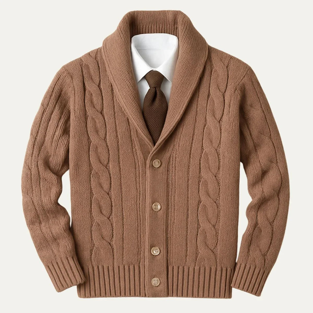 Herre Cardigan Jakke Strikket Merinoull Allsidig Stil 1