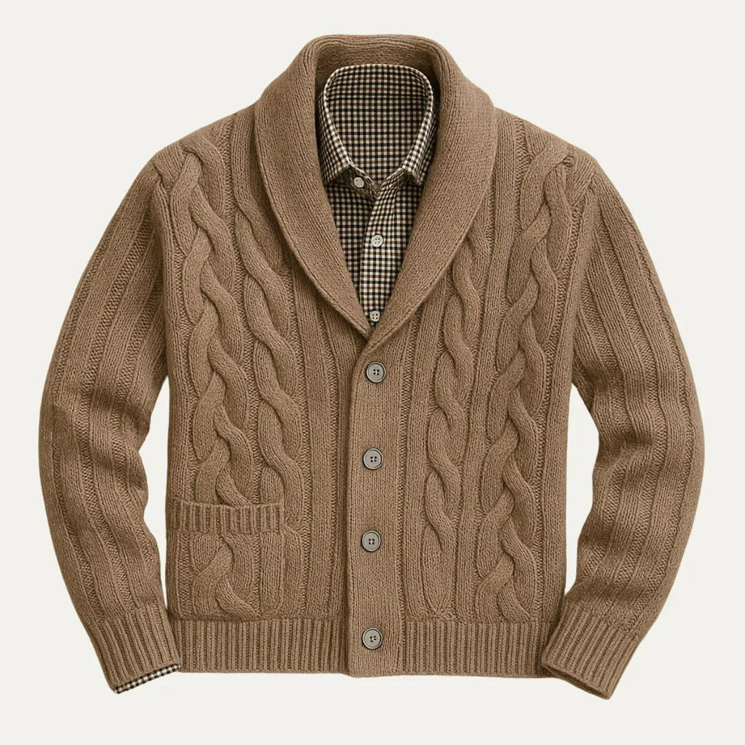 Herre Cardigan Jakke Strikket Merinoull Allsidig Stil 2
