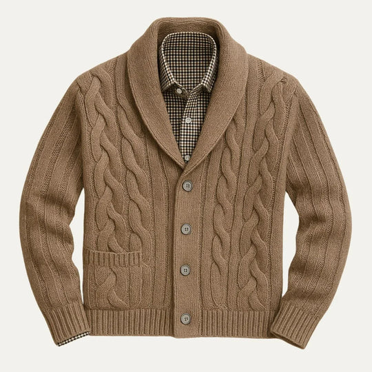 Herre Cardigan Jakke Strikket Merinoull Allsidig Stil 2