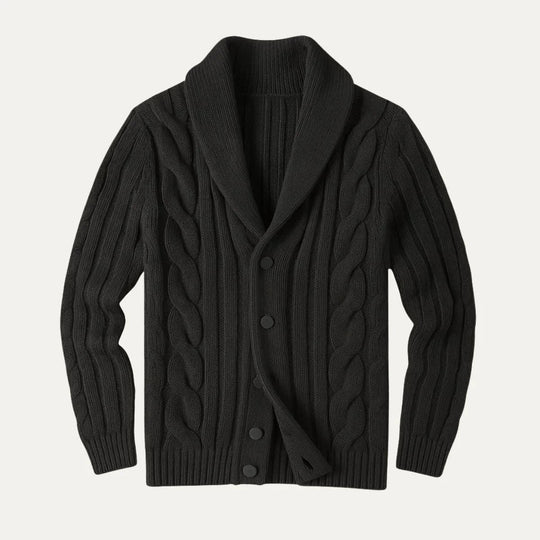 Herre Cardigan Jakke Strikket Merinoull Allsidig Stil 3
