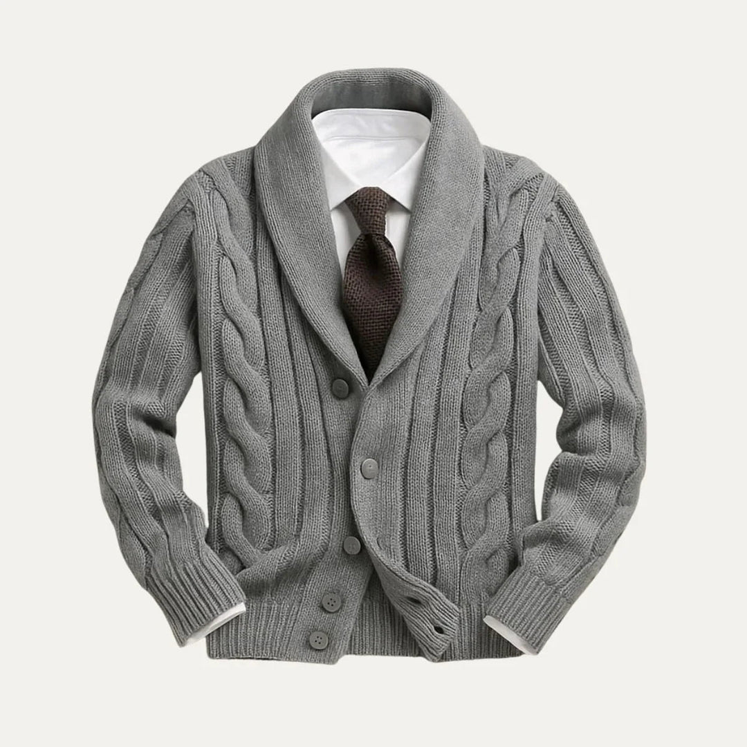 Herre Cardigan Jakke Strikket Merinoull Allsidig Stil 5