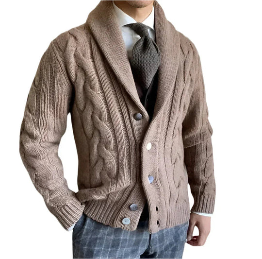 Herre Cardigan Jakke Strikket Merinoull Allsidig Stil 6