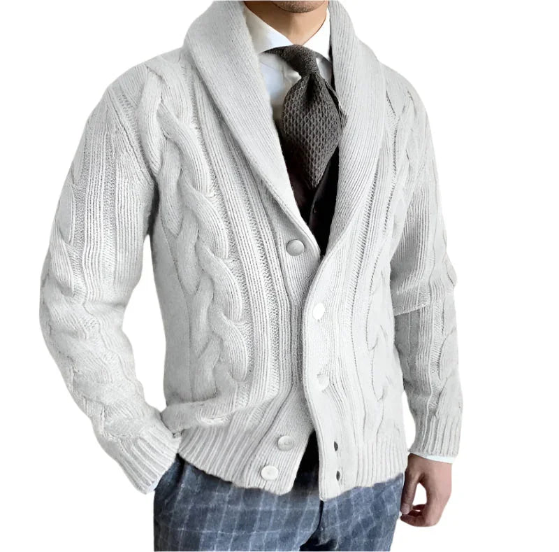 Herre Cardigan Jakke Strikket Merinoull Allsidig Stil 8