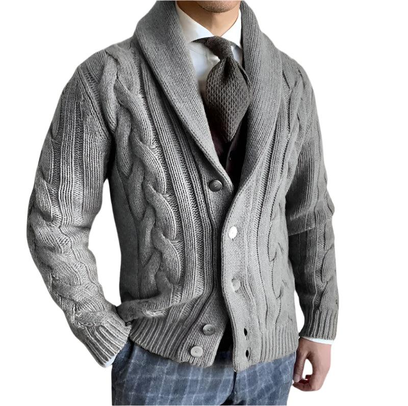 Herre Cardigan Jakke Strikket Merinoull Allsidig Stil 9