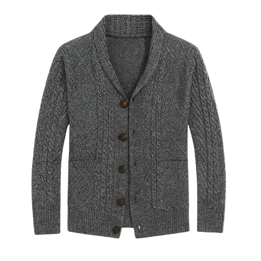 Herre Cardigan Jakke i 100% Cashmere med Avslappet Passform 0