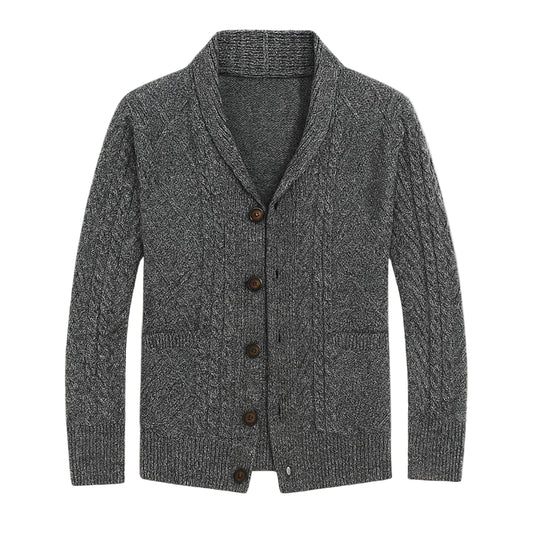 Herre Cardigan Jakke i 100% Cashmere med Avslappet Passform 0