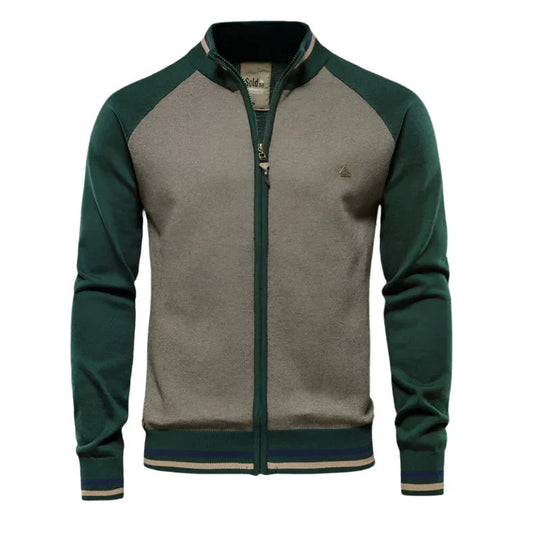 Herre Cardigan Jakke med Glidelås, Skreddersydd og Allsidig Stil 0