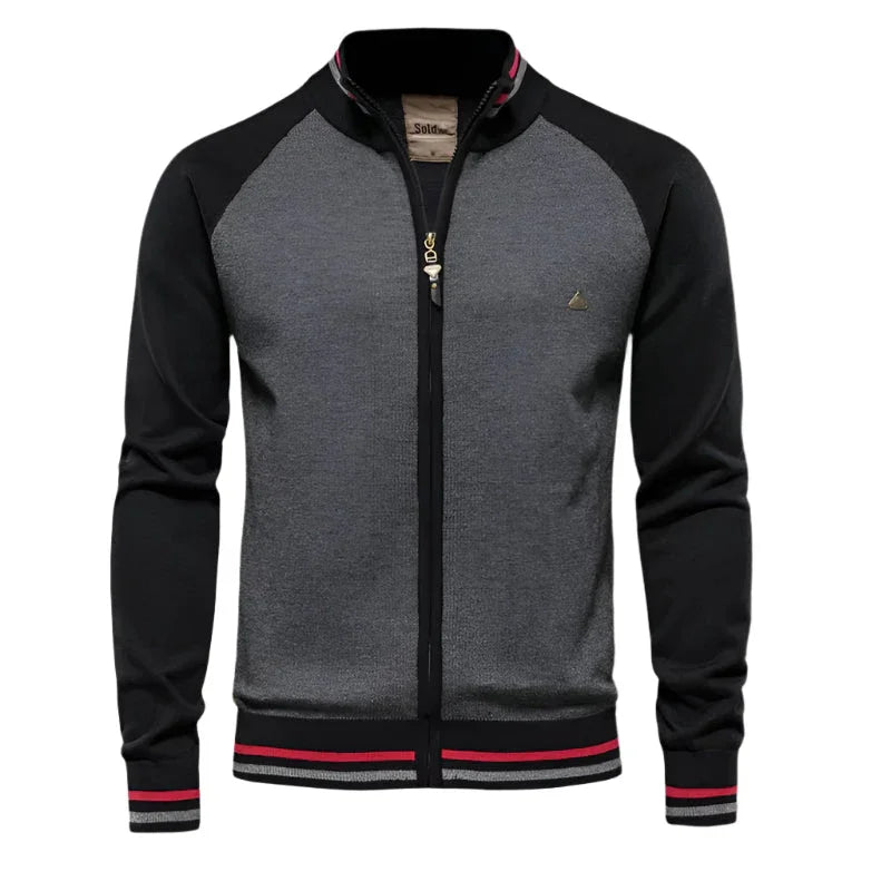 Herre Cardigan Jakke med Glidelås, Skreddersydd og Allsidig Stil 5