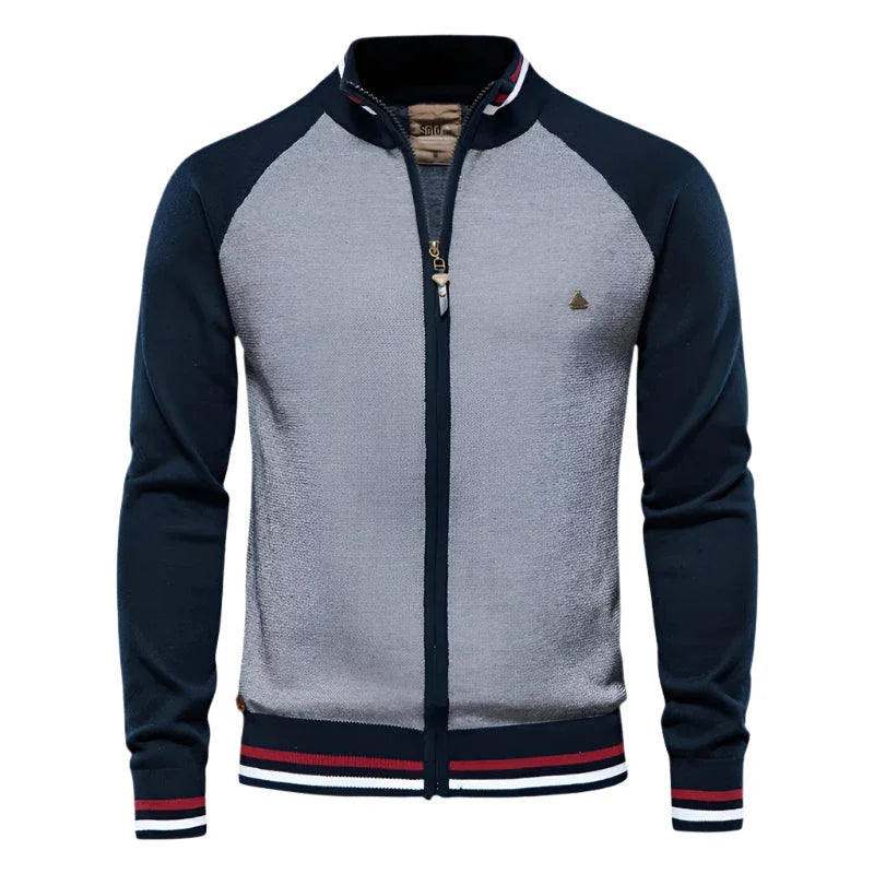 Herre Cardigan Jakke med Glidelås, Skreddersydd og Allsidig Stil 6