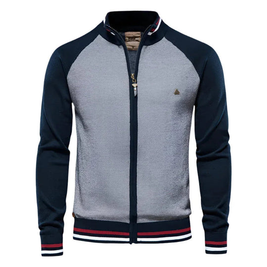 Herre Cardigan Jakke med Glidelås, Skreddersydd og Allsidig Stil 6