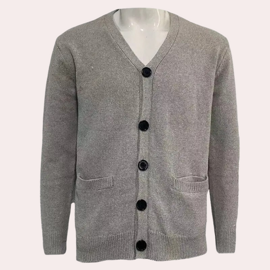 Herre Cardigan Jakke med V-hals og Knapper - Avslappet Stil til Herre 2