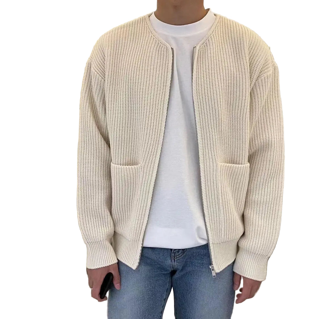 Herre Cardigan Strikket Moderne Stil 0