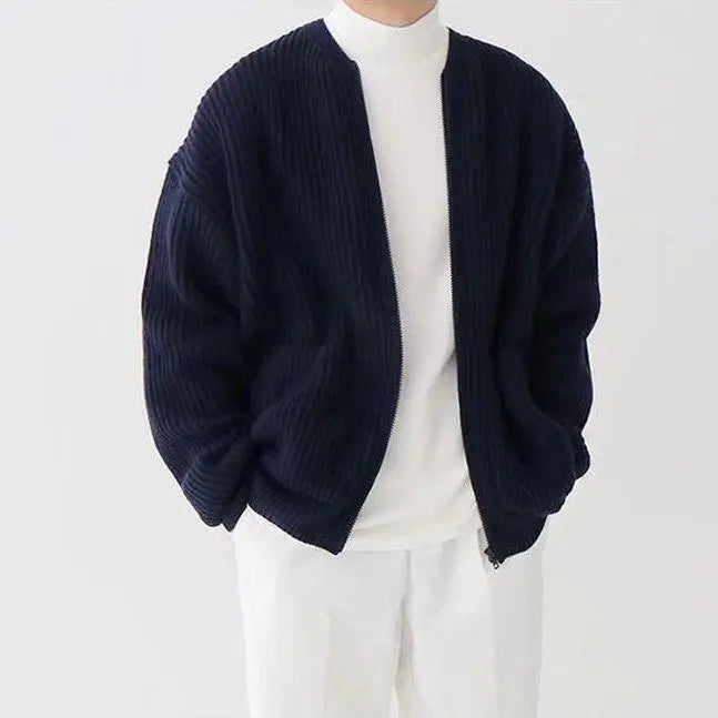 Herre Cardigan Strikket Moderne Stil 2