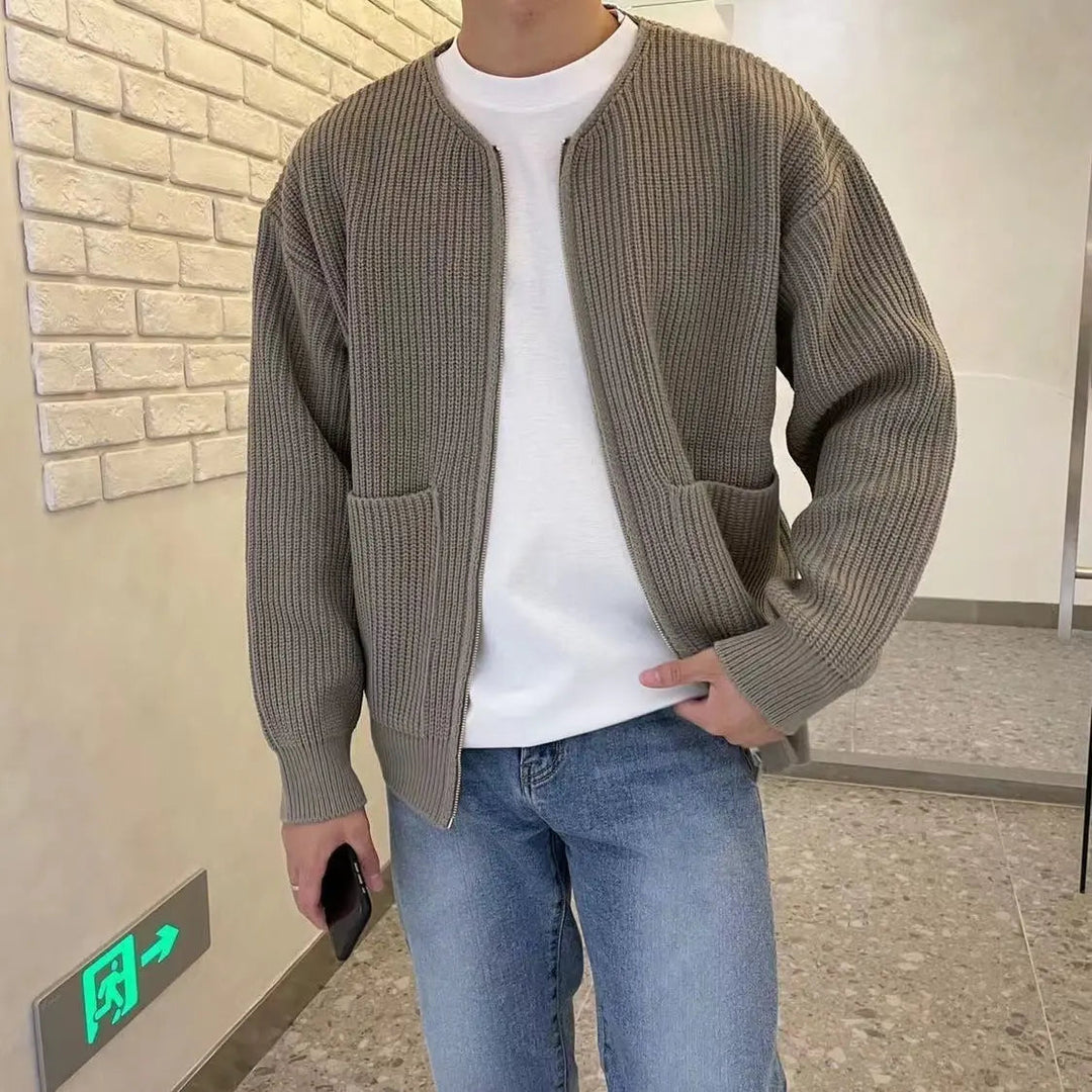 Herre Cardigan Strikket Moderne Stil 4