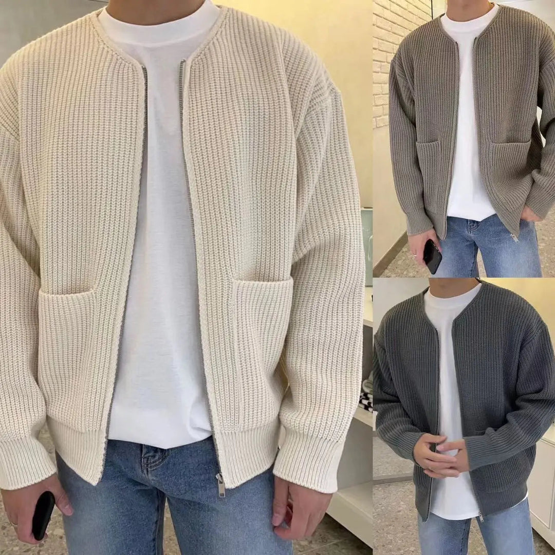 Herre Cardigan Strikket Moderne Stil 5