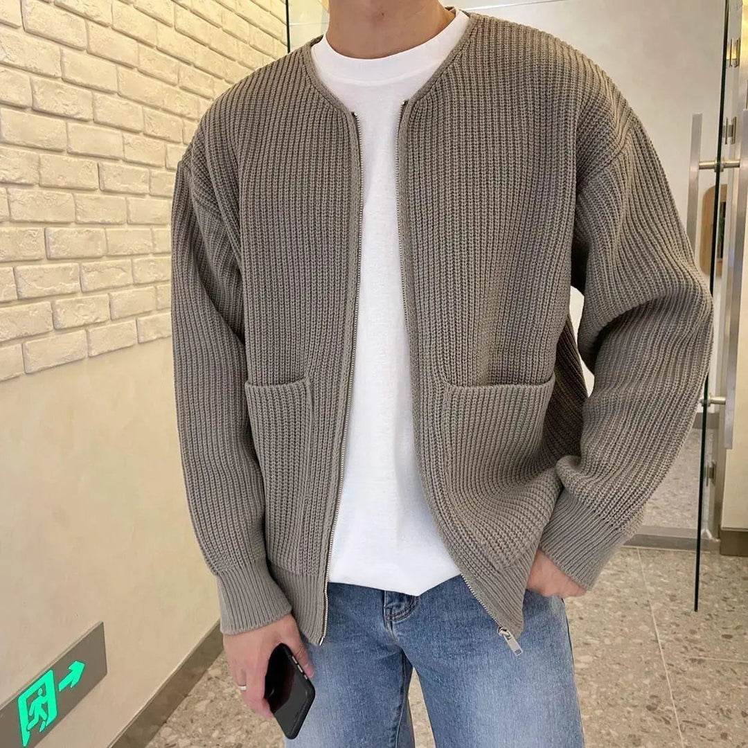 Herre Cardigan Strikket Moderne Stil 6