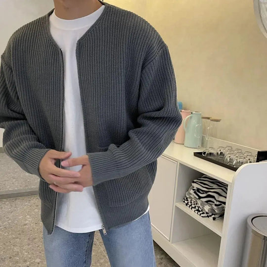 Herre Cardigan Strikket Moderne Stil 8