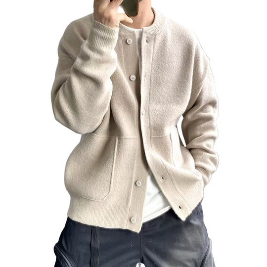 Herre Cardigan med Knappestolpe 0