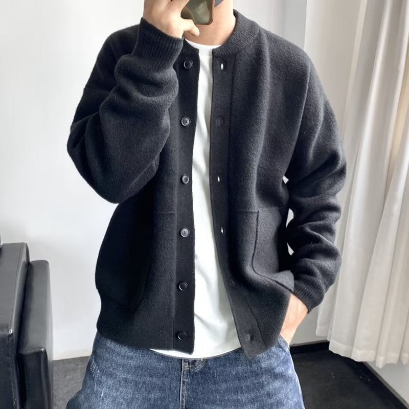 Herre Cardigan med Knappestolpe 1