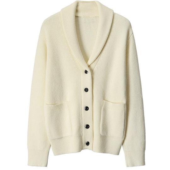 Herre Cardigan med Sjalkrage – Ribbestrikket – Knappelukking 3