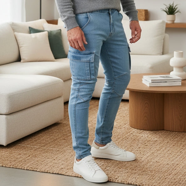 Herre Cargo Jeans Slim Fit 0