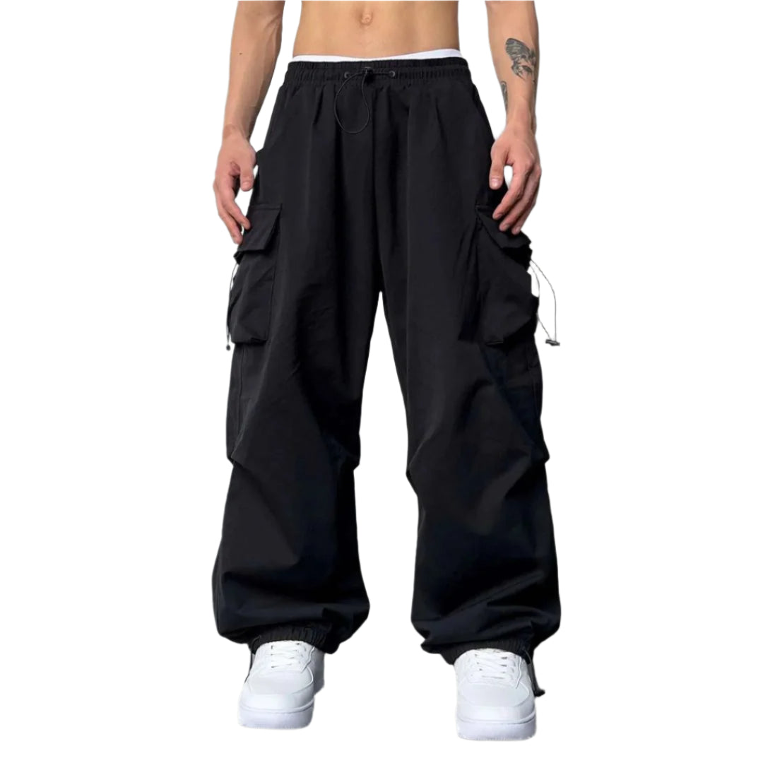 Herre Cargo Joggers Justerbar Midje Lett Stoff 0