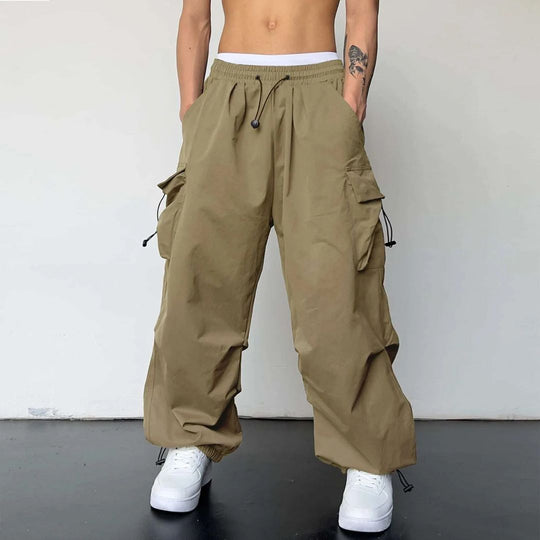 Herre Cargo Joggers Justerbar Midje Lett Stoff 1
