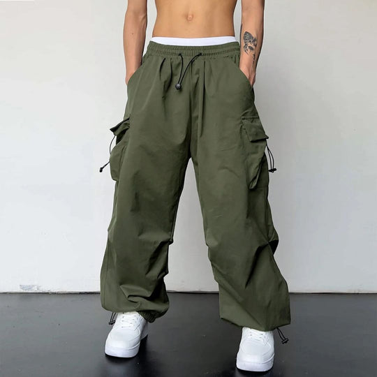 Herre Cargo Joggers Justerbar Midje Lett Stoff 2