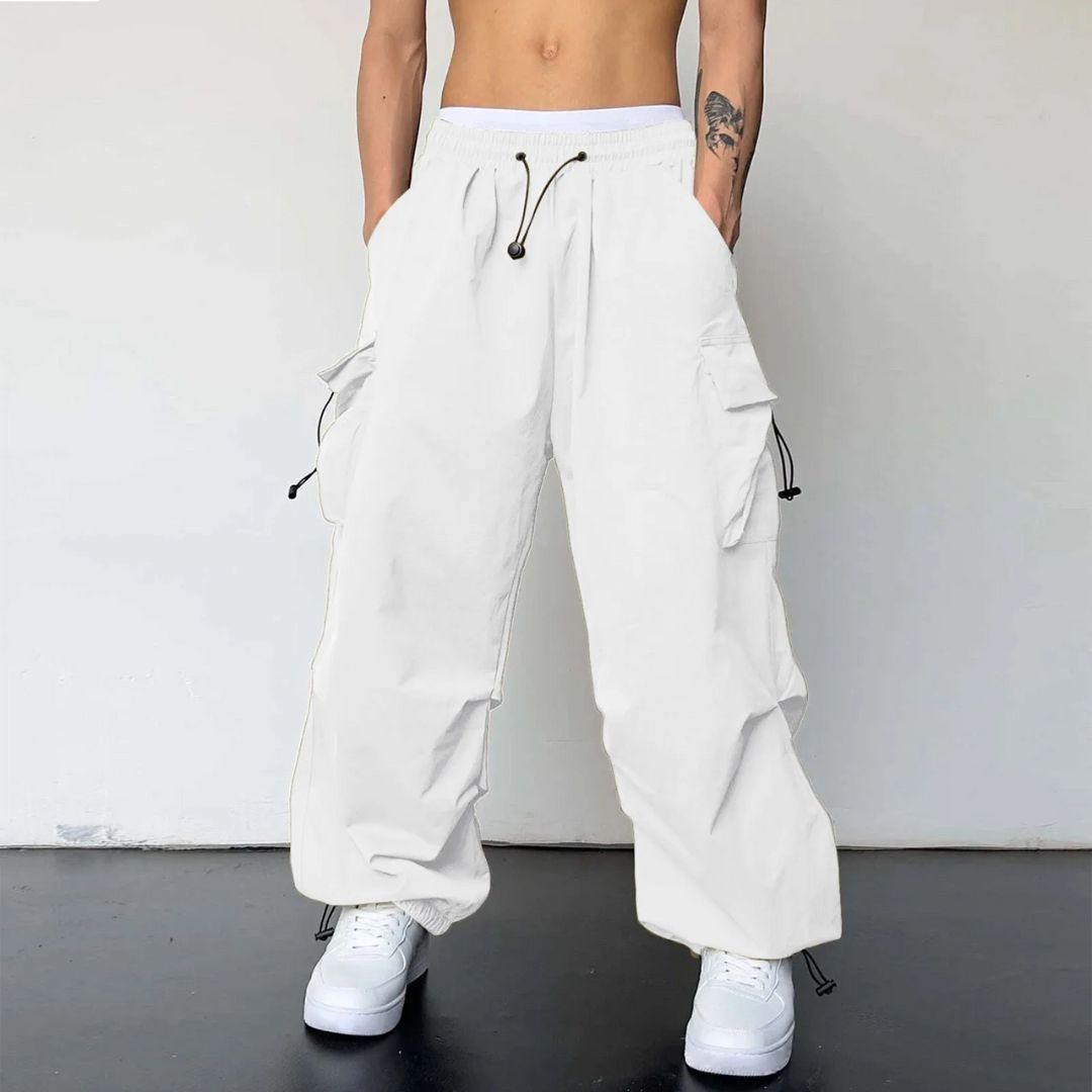 Herre Cargo Joggers Justerbar Midje Lett Stoff 3