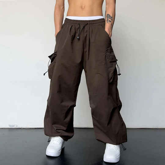 Herre Cargo Joggers Justerbar Midje Lett Stoff 5