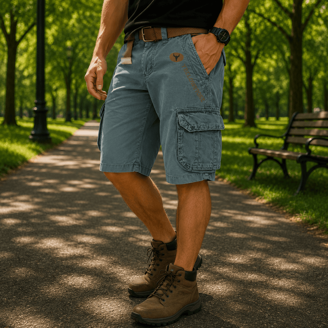 Herre Cargo Shorts Praktisk Design med Flere Lommer 4