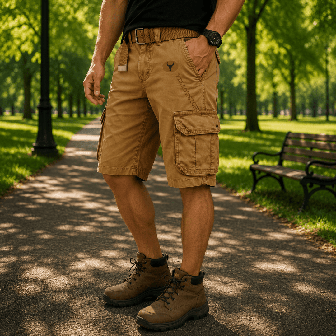 Herre Cargo Shorts Praktisk Design med Flere Lommer 6