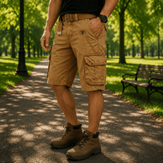 Herre Cargo Shorts Praktisk Design med Flere Lommer 6