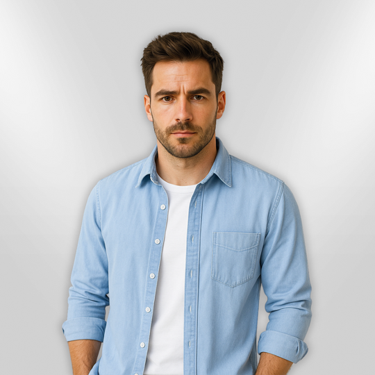Herre Chemise Avslappet Lett Stoff 1