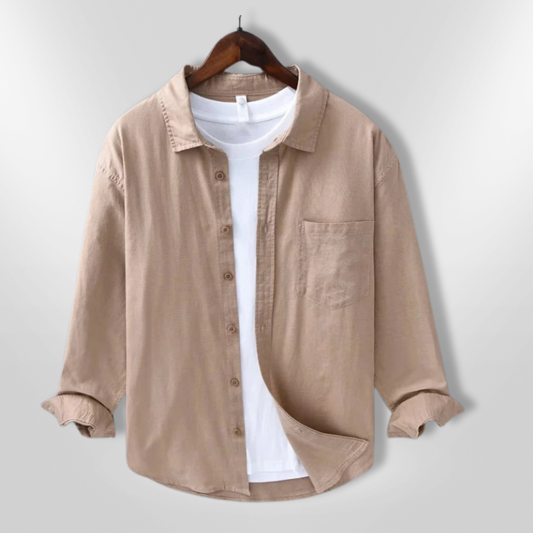Herre Chemise Avslappet Lett Stoff 4