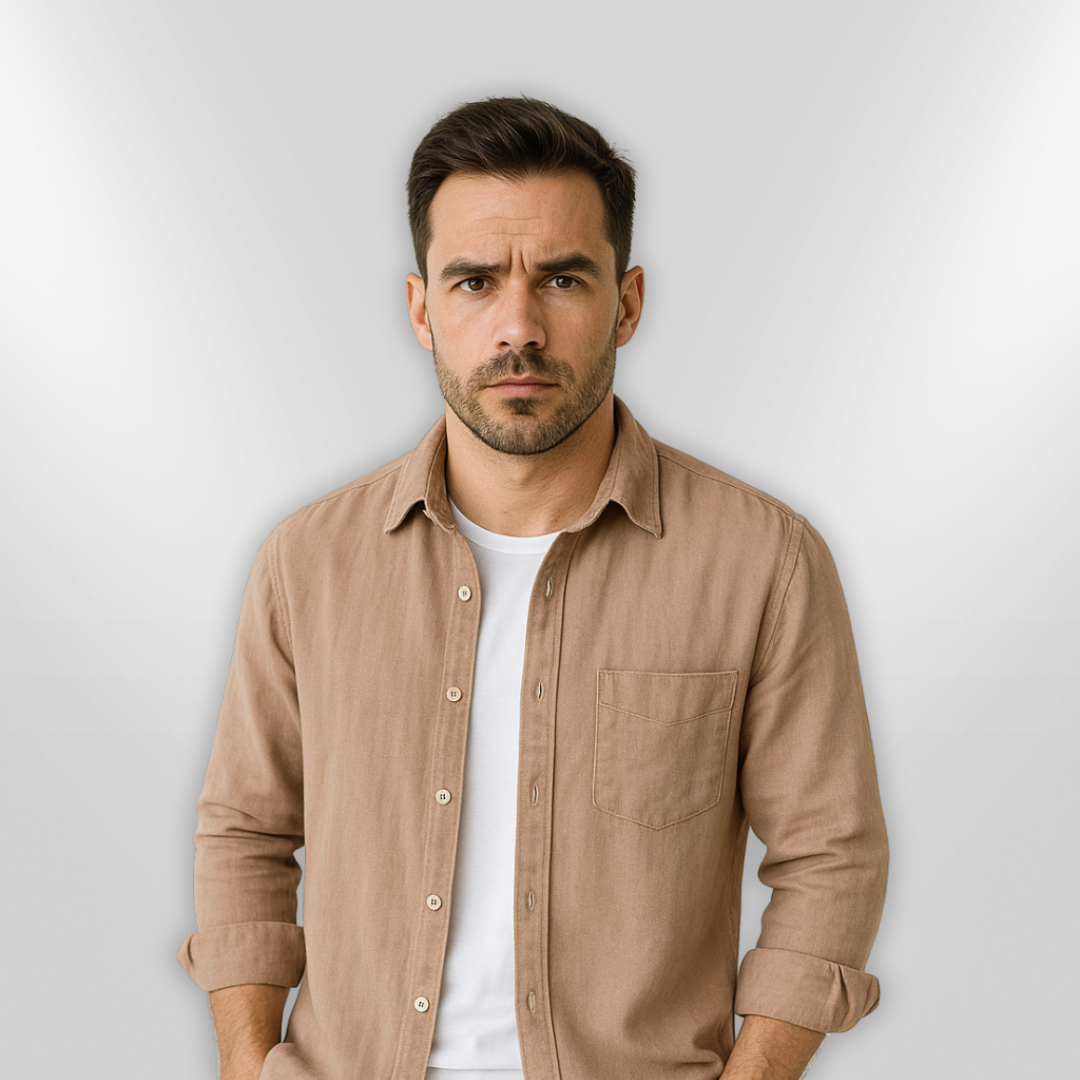 Herre Chemise Avslappet Lett Stoff 5