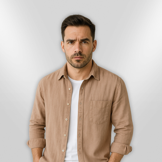 Herre Chemise Avslappet Lett Stoff 5