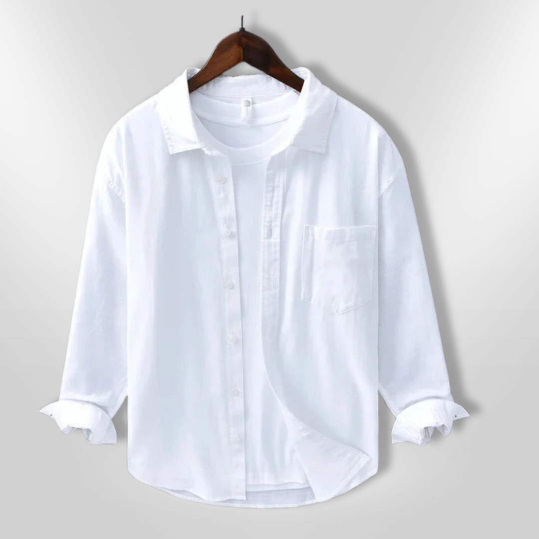 Herre Chemise Avslappet Lett Stoff 6